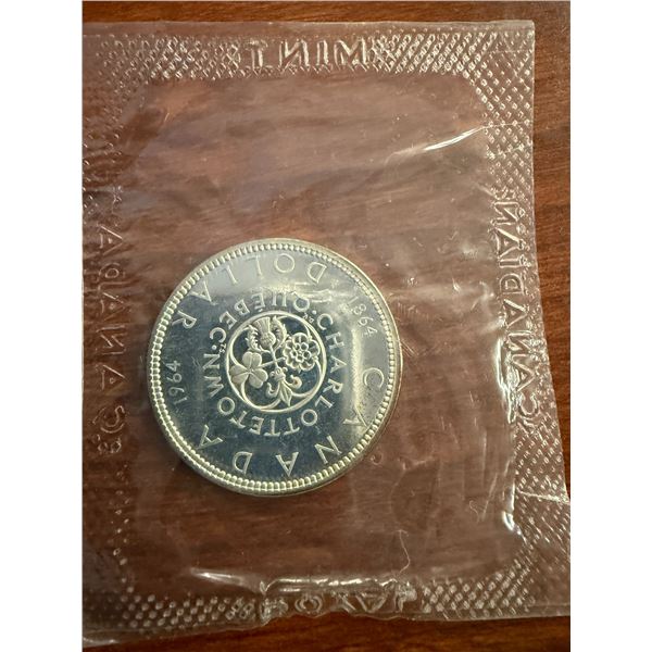 Uncirculated - 1964 Charlettetown Quebec 1964 Centennial Silver Dollar - 0.80 Silver Content - 24g W