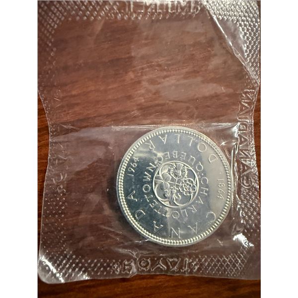 Uncirculated - 1964 Charlettetown Quebec 1964 Centennial Silver Dollar - 0.80 Silver Content - 24g W