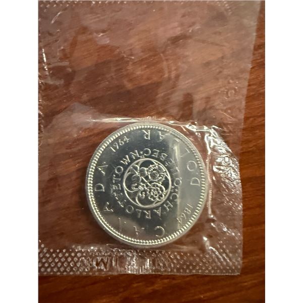 Uncirculated - 1964 Charlettetown Quebec 1964 Centennial Silver Dollar - 0.80 Silver Content - 24g W