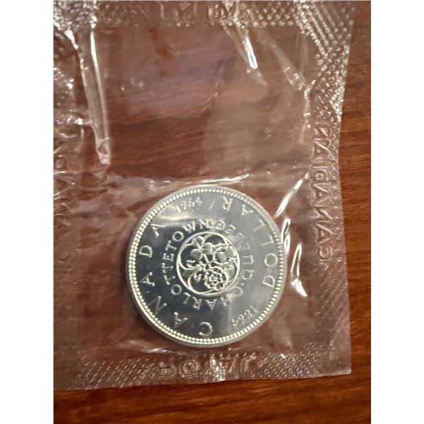 Uncirculated - 1964 Charlettetown Quebec 1964 Centennial Silver Dollar - 0.80 Silver Content - 24g W