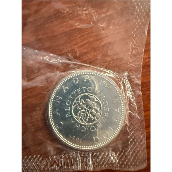 Uncirculated - 1964 Charlettetown Quebec 1964 Centennial Silver Dollar - 0.80 Silver Content - 24g W