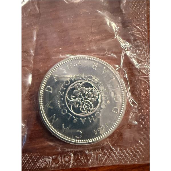 Uncirculated - 1964 Charlettetown Quebec 1964 Centennial Silver Dollar - 0.80 Silver Content - 24g W