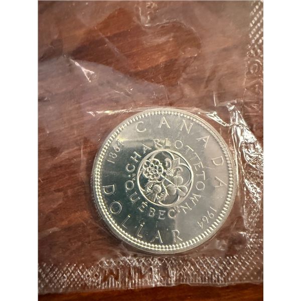 Uncirculated - 1964 Charlettetown Quebec 1964 Centennial Silver Dollar - 0.80 Silver Content - 24g W