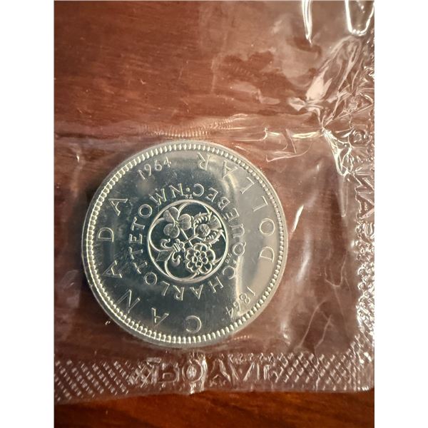 Uncirculated - 1964 Charlettetown Quebec 1964 Centennial Silver Dollar - 0.80 Silver Content - 24g W