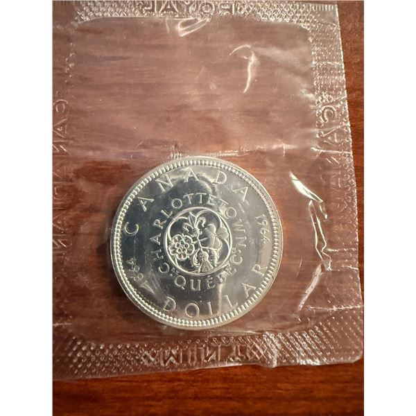 Uncirculated - 1964 Charlettetown Quebec 1964 Centennial Silver Dollar - 0.80 Silver Content - 24g W