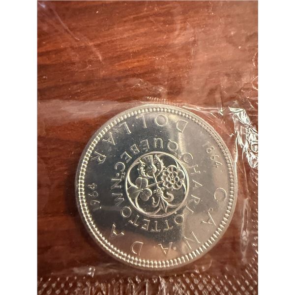 Uncirculated - 1964 Charlettetown Quebec 1964 Centennial Silver Dollar - 0.80 Silver Content - 24g W