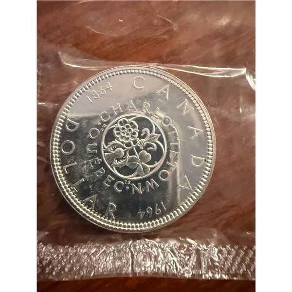 Uncirculated - 1964 Charlettetown Quebec 1964 Centennial Silver Dollar - 0.80 Silver Content - 24g W