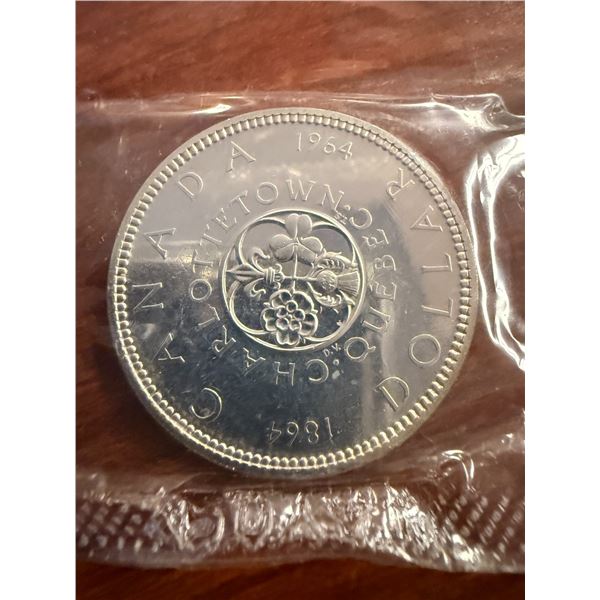Uncirculated - 1964 Charlettetown Quebec 1964 Centennial Silver Dollar - 0.80 Silver Content - 24g W