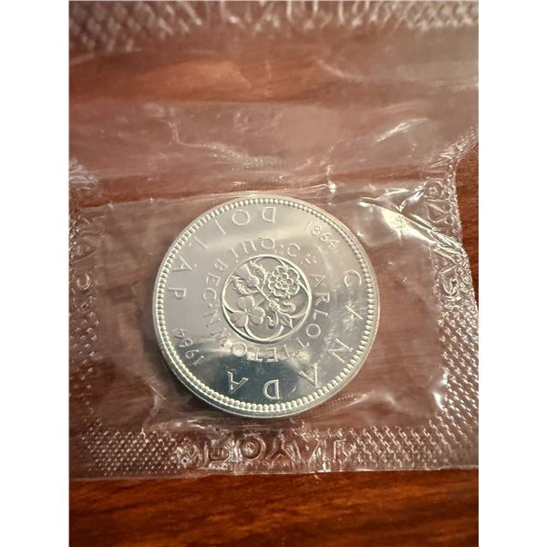 Uncirculated - 1964 Charlettetown Quebec 1964 Centennial Silver Dollar - 0.80 Silver Content - 24g W