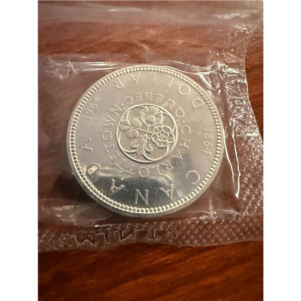 Uncirculated - 1964 Charlettetown Quebec 1964 Centennial Silver Dollar - 0.80 Silver Content - 24g W