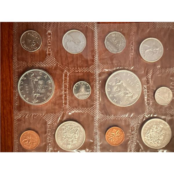 2 pc - Uncirculated Canadian 1962 & 1965 Silver Proof-Like Collector Set (x6 Coins / Set) - w/ COA