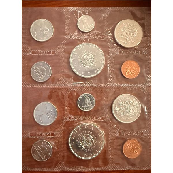 2 pc - Uncirculated Canadian 1964 Silver Proof-Like Collector Set (x6 Coins / Set)