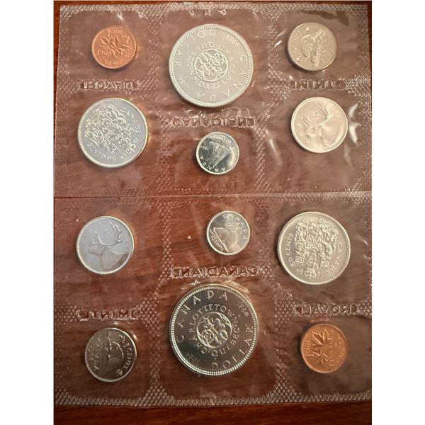 2 pc - Uncirculated Canadian 1964 Silver Proof-Like Collector Set (x6 Coins / Set)