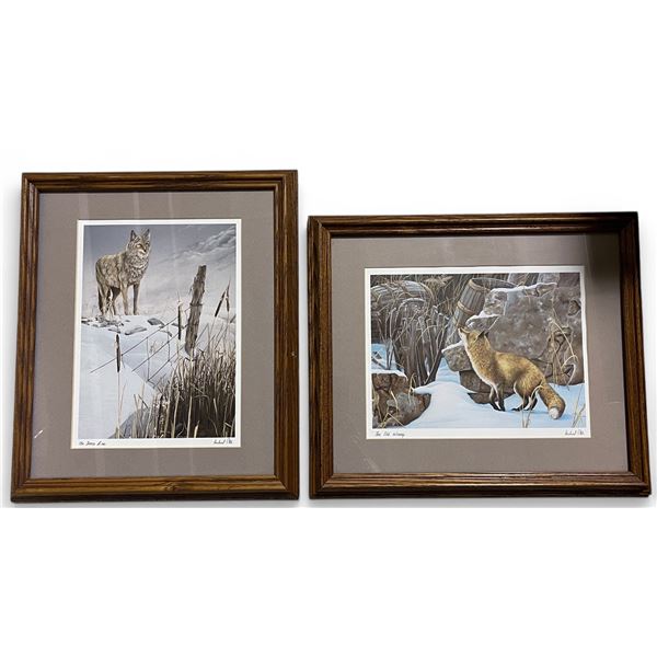 2 Herbert Pikl Framed Wildlife Prints - "The Fence Line" and "The Old Winery" (Both are double matte
