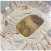 Image 3 : 2 Vintage Mixed Media Baby Portraits with Paper, Fabric and Human Hair - 13" x 15" and 11" x 13"