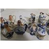 Image 3 : 1/2 Shelf (20+ Pieces) of Vintage Porcelain & China Blue & White Dutch & Italian Liquor Mini Decante
