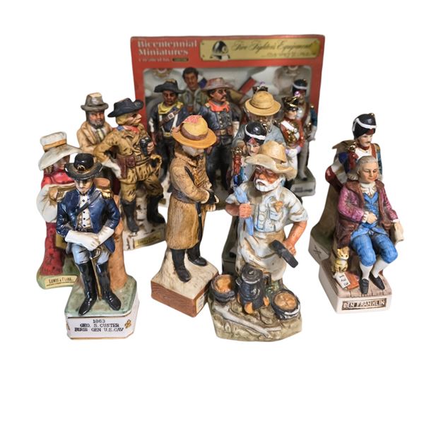 15 Pcs. Lot of 1970s Lionstone & Grenadier 2 Oz. Mini Liquor Decanters - Almost all are empty