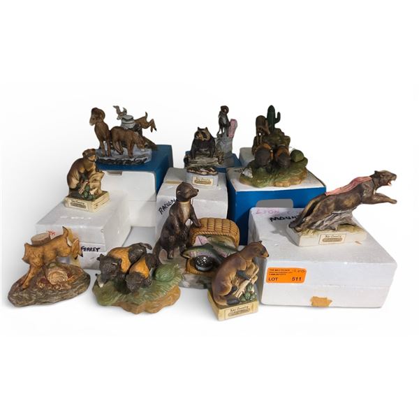 Group of 12 - 1970s & 1980s Ski Country Porcelain Mini Liquor Decanters - Tallest is 6" - Some have 