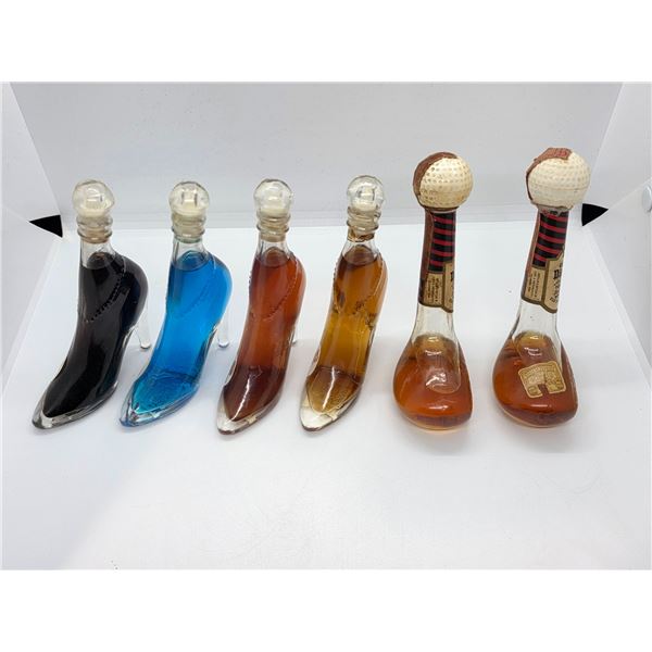 2 George Dickel  1/10 Pint Whiskey Minis (some evaporation) & 4 Nannerl Flavoured Vodka Glass Shoe 4