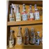 Image 3 : Wood Wall Display Cabinet with 20 Vintage European 1.76 Oz Glass Mini Liquor Bottles (empty)