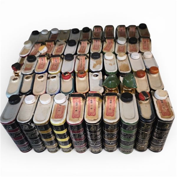 50+ Glazed Porcelain 1/10 Pint Book Decanters from the 1970s & 1980s - The Majority are Rutherford's