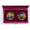 Image 3 : Boxed Pair of 2" Dragon Cloisonne Massage Balls