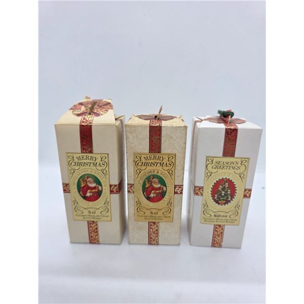 3 Vintage Teacher's Highland Cream 50ml Blended Scotch Minis in Gift Boxes (believed to be full)