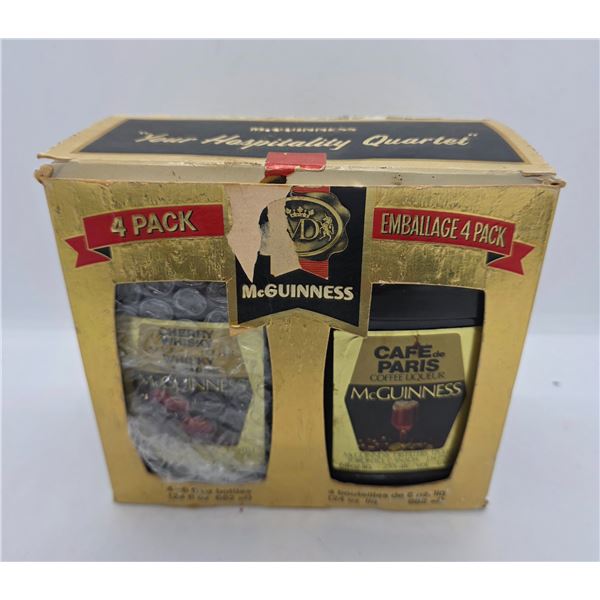 Vintage 4-Pack of McGuinness Liqueurs 170ml Glass Flasks - 1 is  full