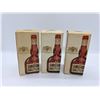 Image 1 : 3 Vintage Grand Marnier Glass Mini Liquor Bottles in Original Boxes - 1 is full