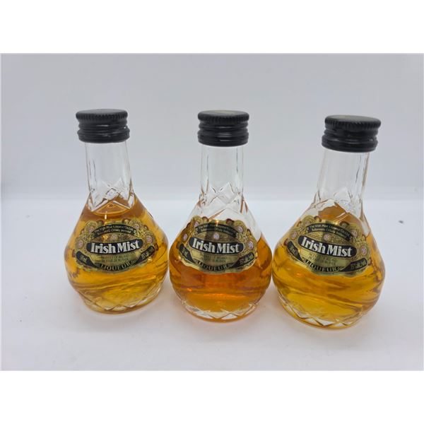 3 Sealed Bottles of Irish Mist Liqueur with Velveteen Gift Bags - Appear to be  full