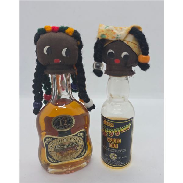 2 Vintage Jamaican Spiced Rum 50ml Liquor Minis - Appleton Estate is full Reggae is 1/2 full