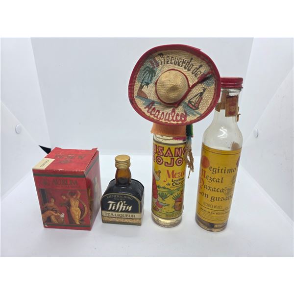 2 Mezcal (125ml), 1 Tiffin Tea Liqueur, & 1 Arum Liqueur Mini - (1 Mezcal and both Liqueurs are full