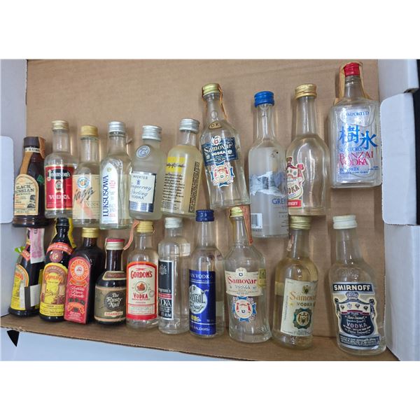 20  Full 50ml Glass Bottle Liquor Minis - Some evaporation