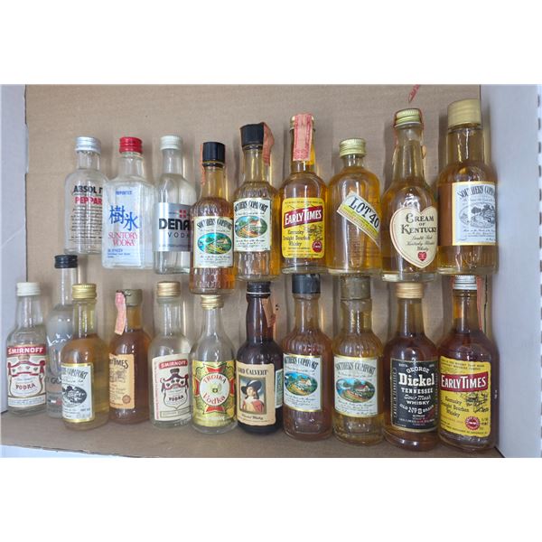 20  Full 50ml Glass Bottle Liquor Minis - Some evaporation