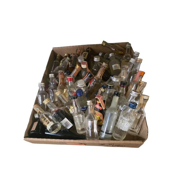 50+ Rare Vintage 50ml Glass Liquor Bottles - 20 of the bottles are full