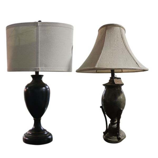Pair of Table Lamps, Approx. H26" & H30"