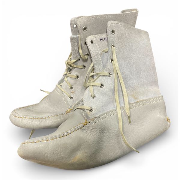 Pair of Handmade Leather Moccasins, "M.H.Dupuis"