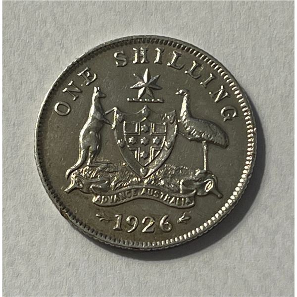 1926 Australian One Shilling Coin - 0.925 Silver - 5.65 grams
