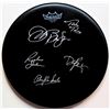 Image 1 : Bon Jovi signed drum head. Signed: Jon Bon Jovi, David Bryan, Richie Sambora, Alec John Such, and Ti