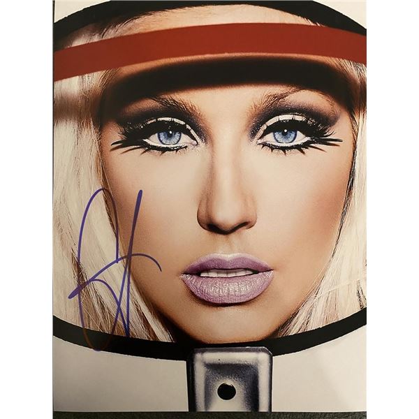 Christina Aguilera signed photo. 8x10 inches