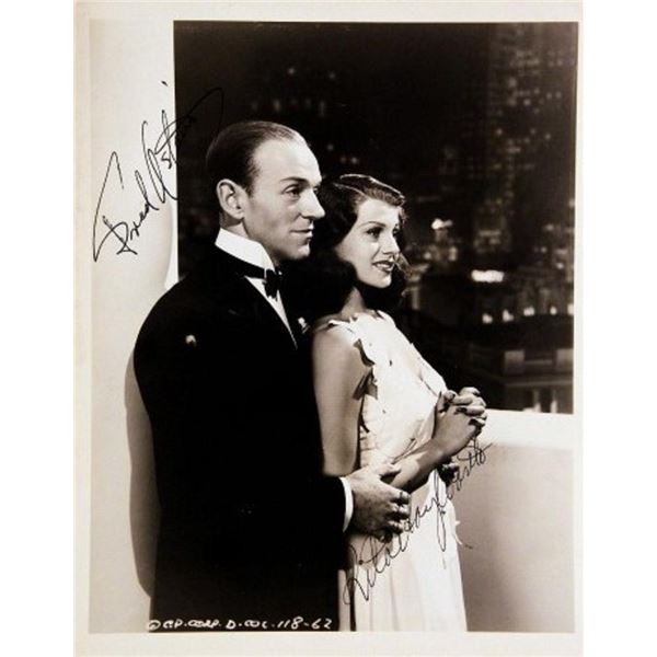 Rita Hayworth and Fred Astaire signed portrait photo