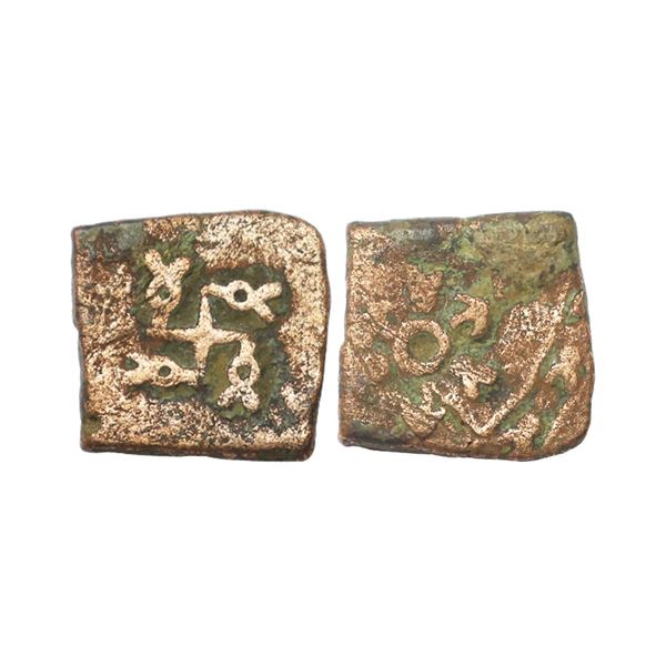 Post Mauryan, Saurashtra Region, Uninscribed Swastika type, Copper Unit, 2.65g