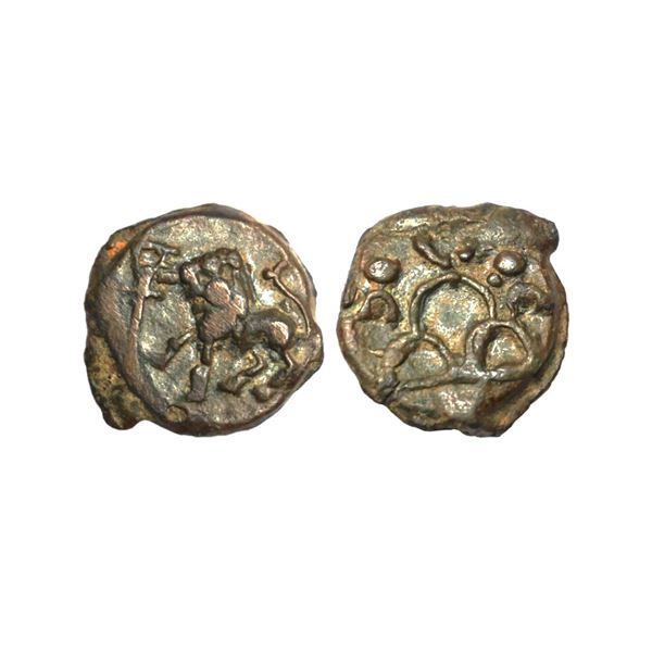 Ancient, Mauryan Period,  Punjab Region, Cast Copper Unit, 4.26g