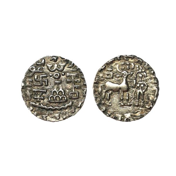 Ancient, Kuninda Dynasty, Amoghbuti (c. 200 BC), Silver Drachm, 2.07 gms
