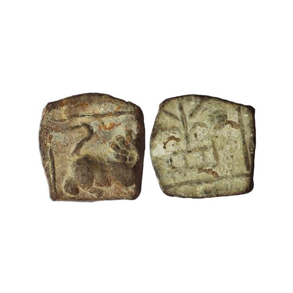 Ancient, Satavahanas, Junnar Lion Type, (1st Century BC), Uninscribed Lead Unit, 3.48 gms,