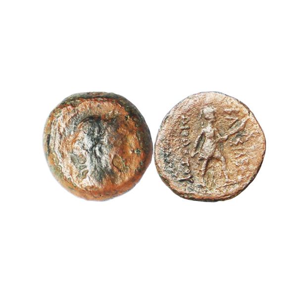 Bactria, Diodotus II Theos(235-225 BC), Copper Unit, 3.74 gms