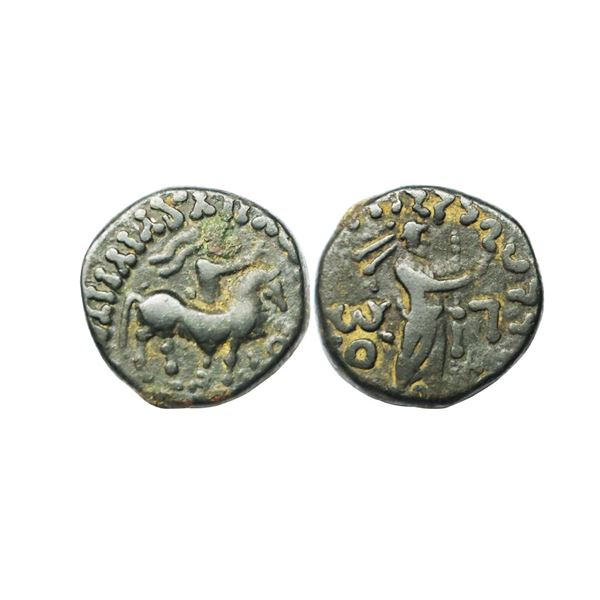 Indo Parthian, Gondopharid Dynasty, Sases (19/20-46 AD), Copper Tetradrachm, 10.21 gms