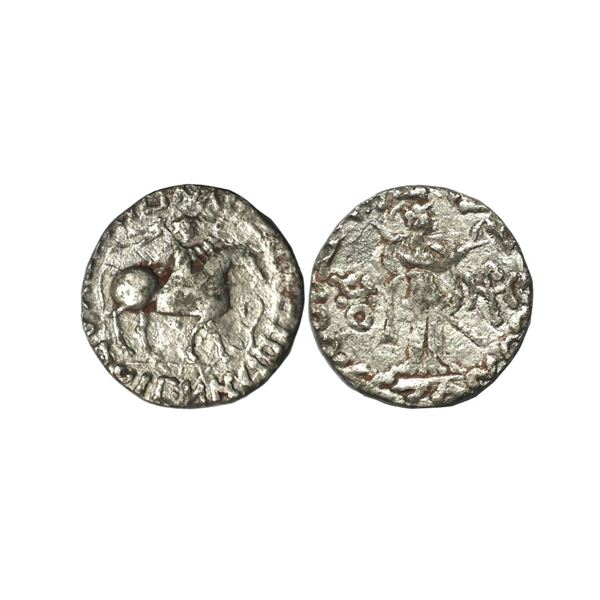 Indo Scythians, Vijayamitra, (12 BC to 20 AD), Apracha Rajas of Bajaur, Silver Tetradrachm, 8.88 gms