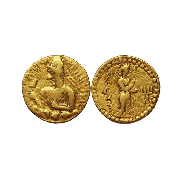 Kushans, Huvishka (155-190 AD), Gold Dinar, 7.83 gms