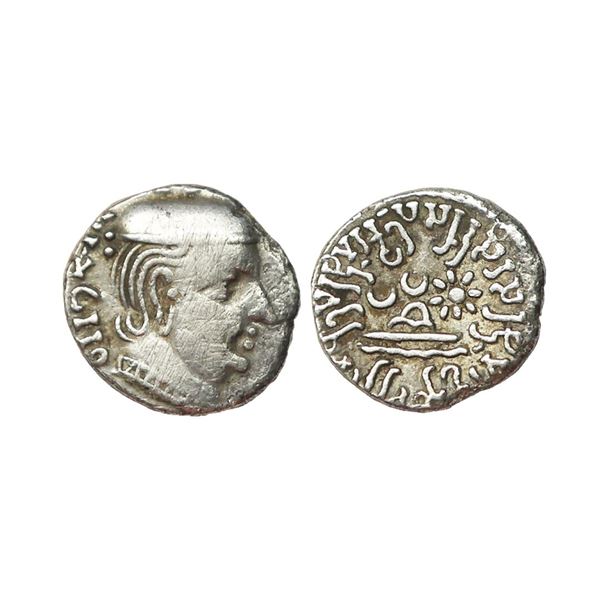 Ancient, Western Kshatrapas, Kardamaka Family, Rudrasimha I (177-198 AD), Silver Drachm, 1.76 gms,